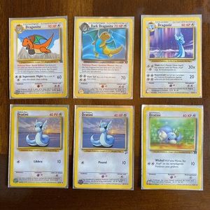 Full Dragonite evolution set VINTAGE Pokémon cards!